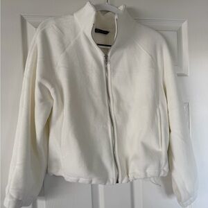 NWT white fleece zip up jacket